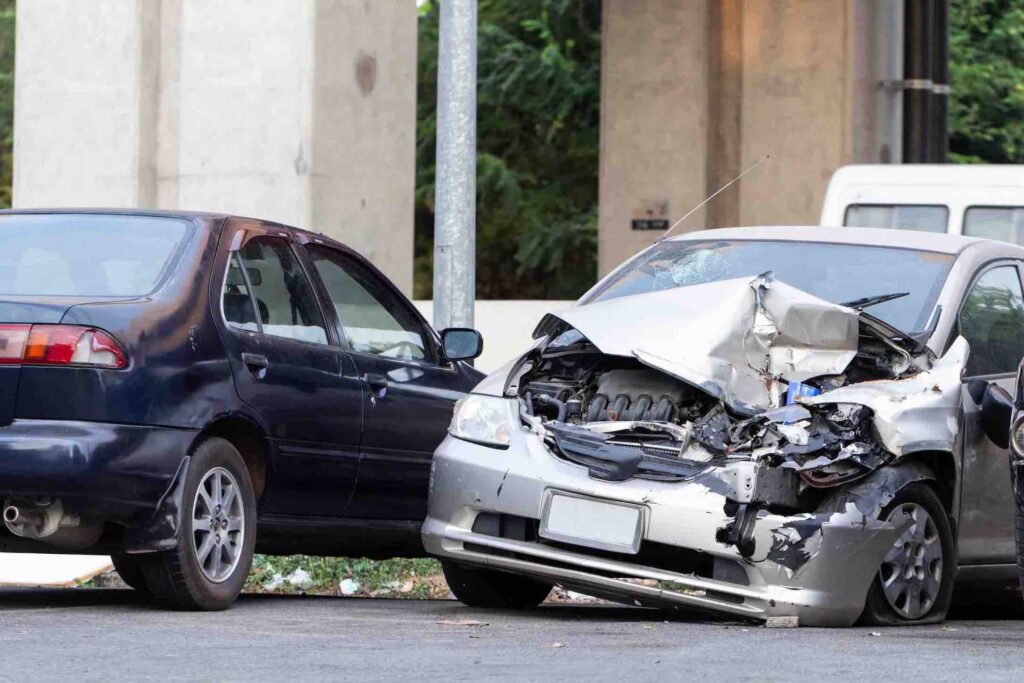 Car accident on the road