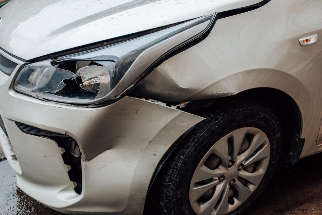 Car after road accident in Scottsdale