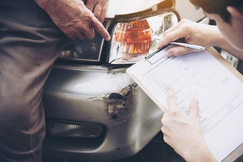 car accident on the road