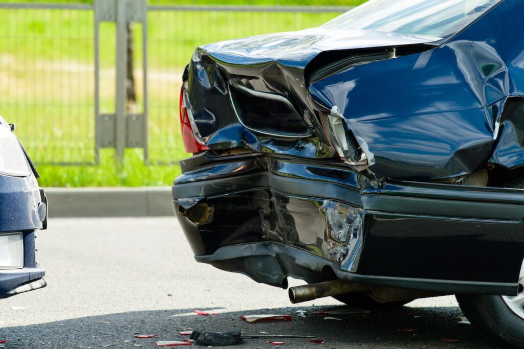 Car crash accident on street