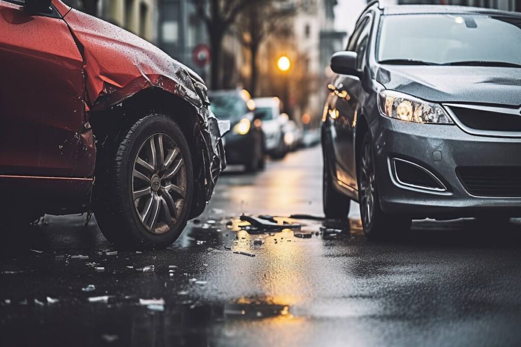 Auto accident involving two cars in Oakland